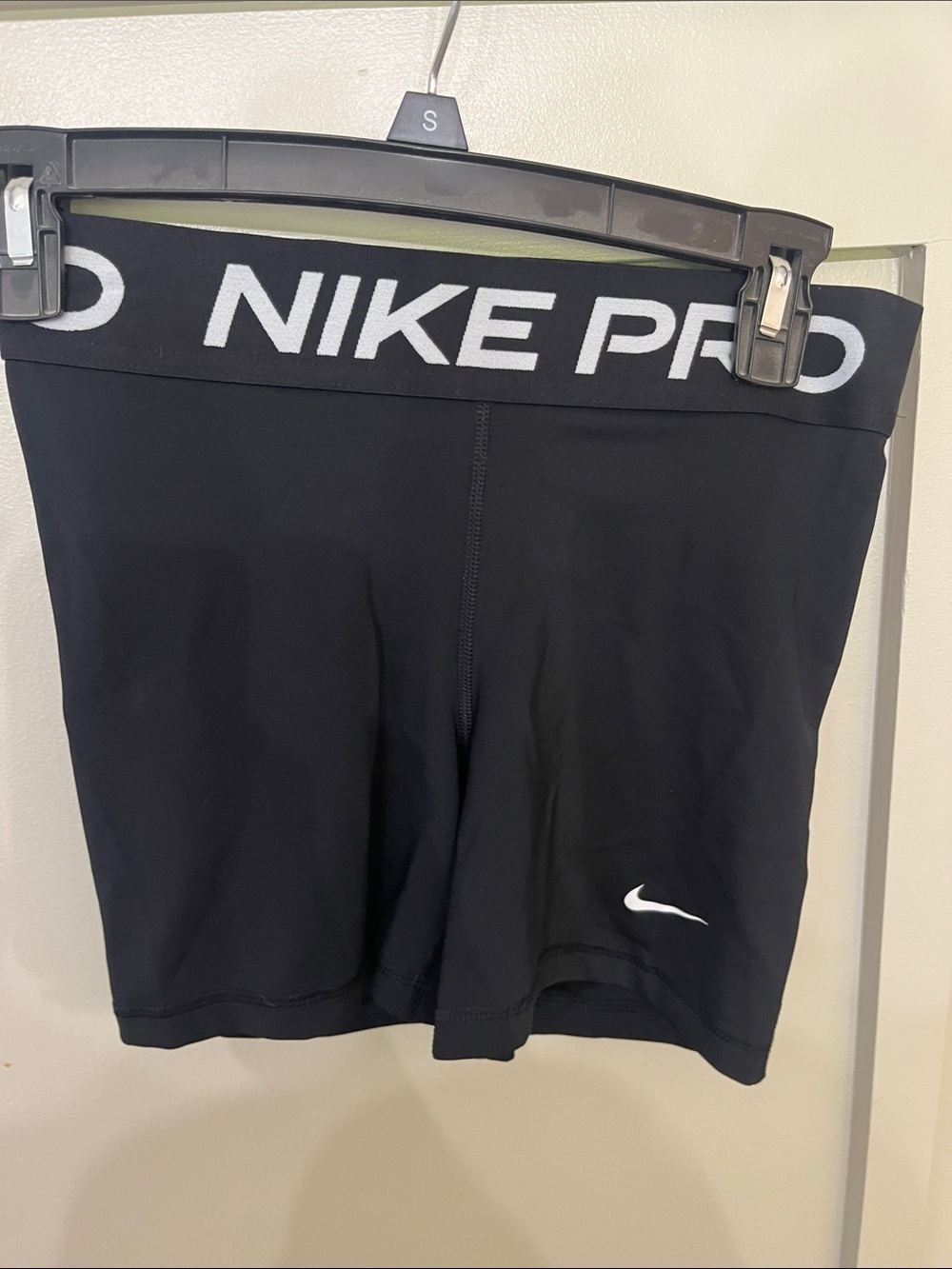 Nike Black Compression Bike Shorts with White Logo